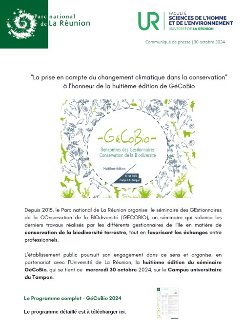 La prise en compte du changement climatique dans la conservation à l'honneur de la huitième édition du séminaire GéCoBio