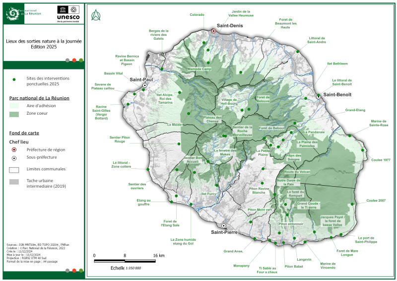 Carte des sorties nature à la journée